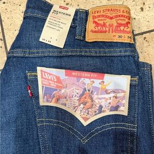 Levi's Western Fit Straight Jeans - Classic Blue